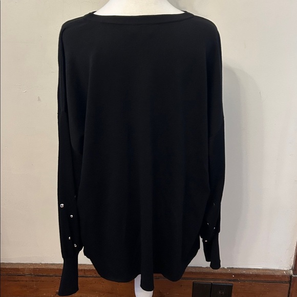 Ming Wang black batwing silver studded sweater Size XL EUC - Picture 6 of 9